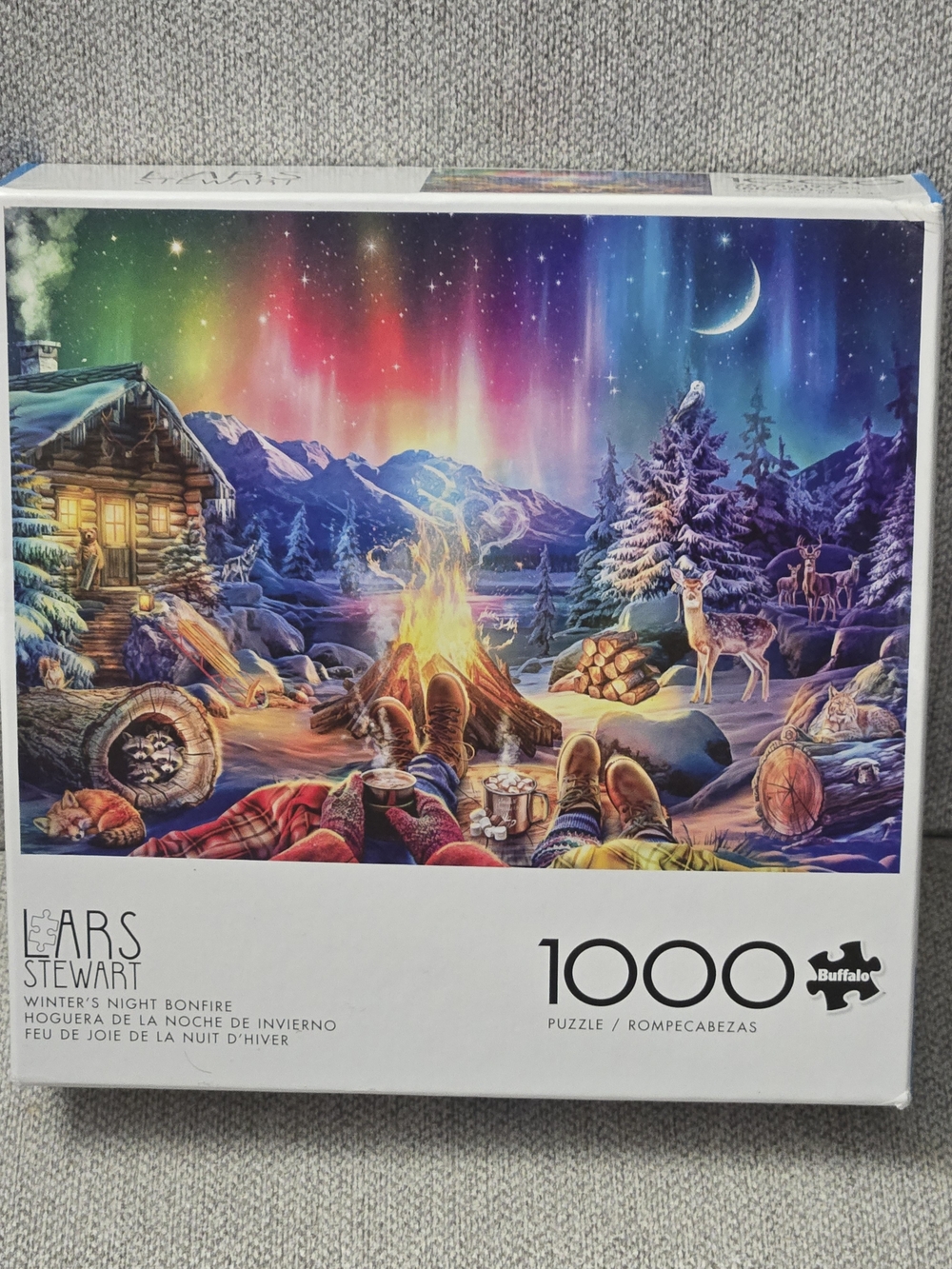Lars Stewart-" Winter's Night Bonfire"- 1000 Piece Jigsaw Puzzle Buffalo Games